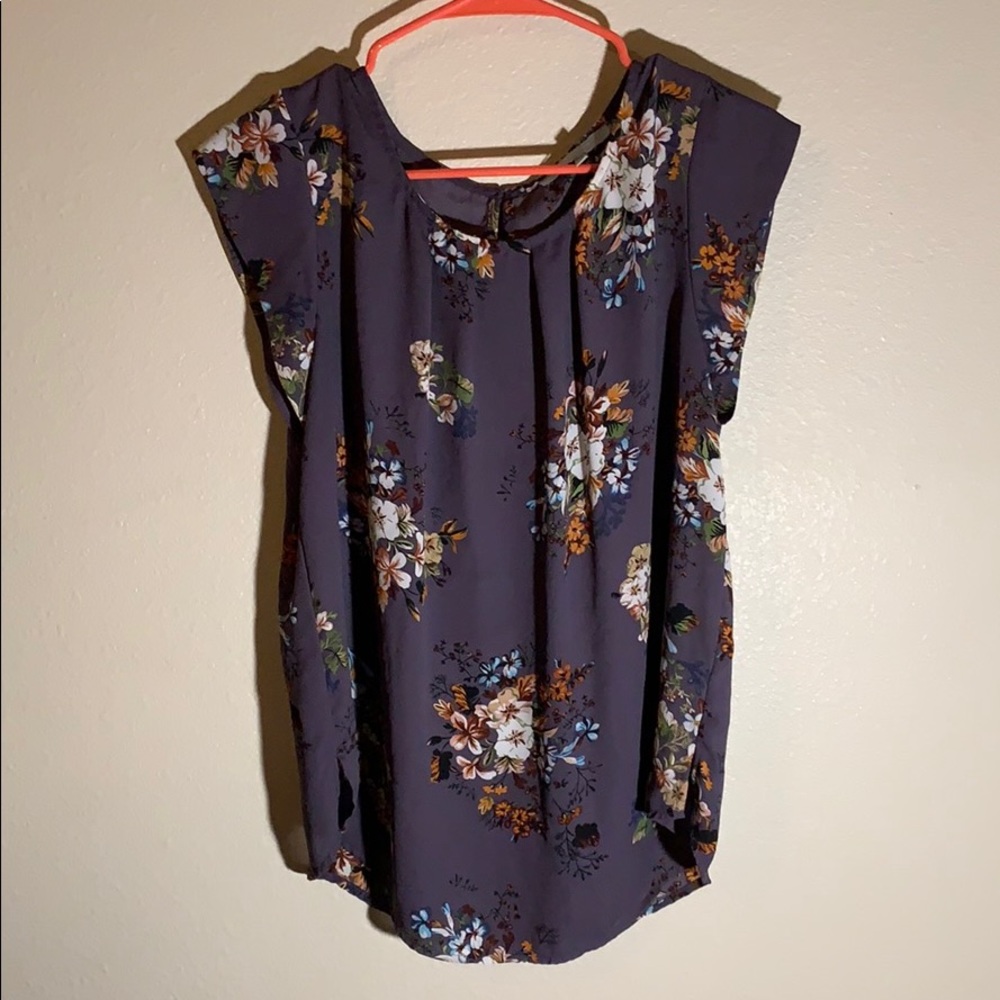 Plum blouse with flowers
